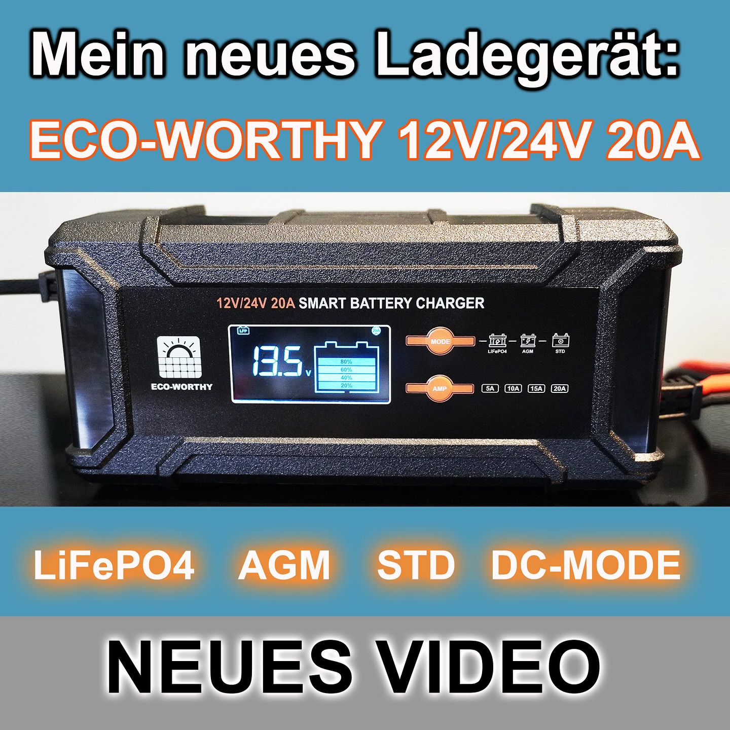 In diesem Video stelle ich euch mein neues Ladegerät für LiFePO4 von Eco-Worthy (WERBUNG) vor. Link: https://youtu.be/plAzmDEkTSs
#lifepo4 #ecoworthy #solar #blackout #hamradio #afu #cbfunk #notfunk #krisenfunk #shack #funkbude