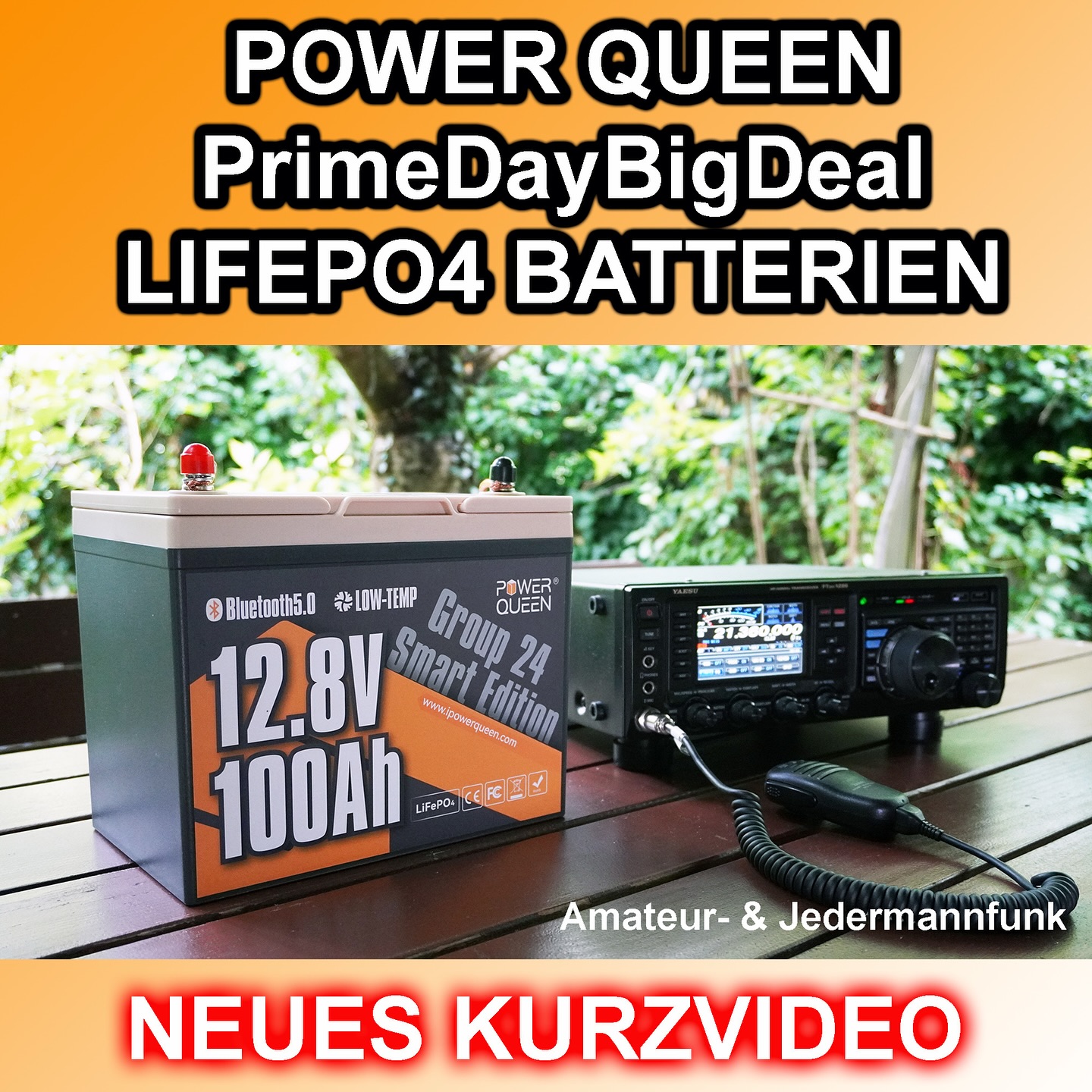 Neues Kurzvideo über die aktuelle PrimeDayBigSale Aktion von PowerQueen https://youtu.be/ocDrzs850gc #primeday #amateurfunk #lifepo4 #batterie #cbfunk #blackout #hamradio #pvanlage #stromversorgung #prepper