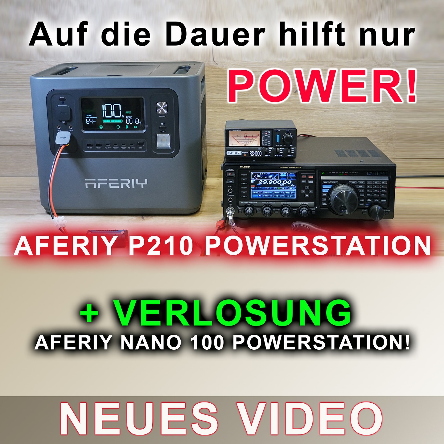 Neues Video über meine Powerstation Aferiy P210 und eine kleine Verlosung ist auch mit am Start. Viel Spaß mit meinem Video! LINK: https://youtu.be/PfWTx9VwiXQ #powerstation #aferiy #p210 #blackout #solar #Amateurfunk #cbfunk #Verlosung #fun #LiFePO4