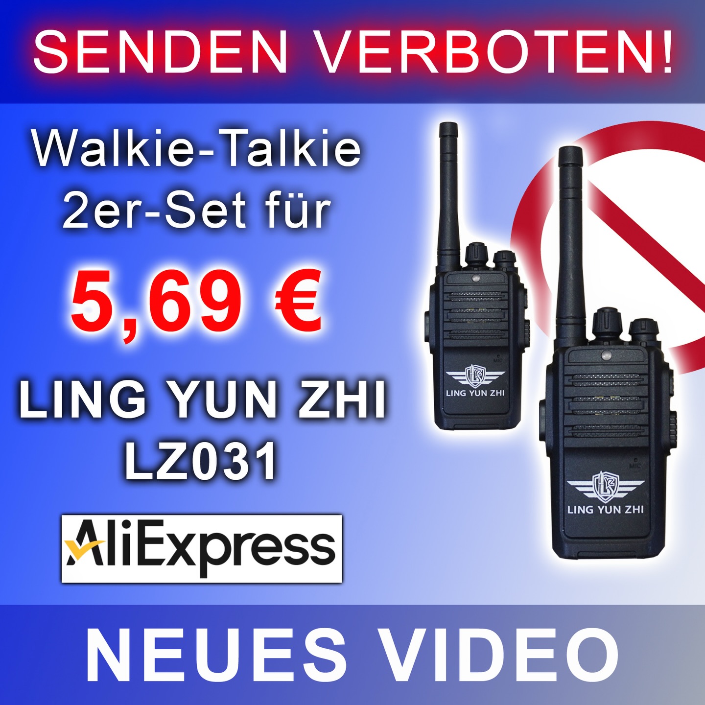 Walkie-Talkie-Schrott für 5,69 EUR! Neues Video auf meinem YouTube Kanal: https://youtu.be/swCbkqGAECQ  #blackout #cbfunk #pmr446 #spielzeug