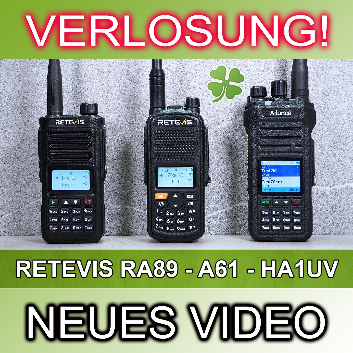 Verlosung auf meinem Kanal! 3 Handfunkgeräte von RETEVIS warten auf einen glücklichen Gewinner: https://youtu.be/lJRUvpvi-Sc
#verlosung #retevis #primeday #ra89 #ha1uv #ailunce #A61#hamradio #vielglück #goodluck #amateurfunk #cbfunk #freenet #pmr446