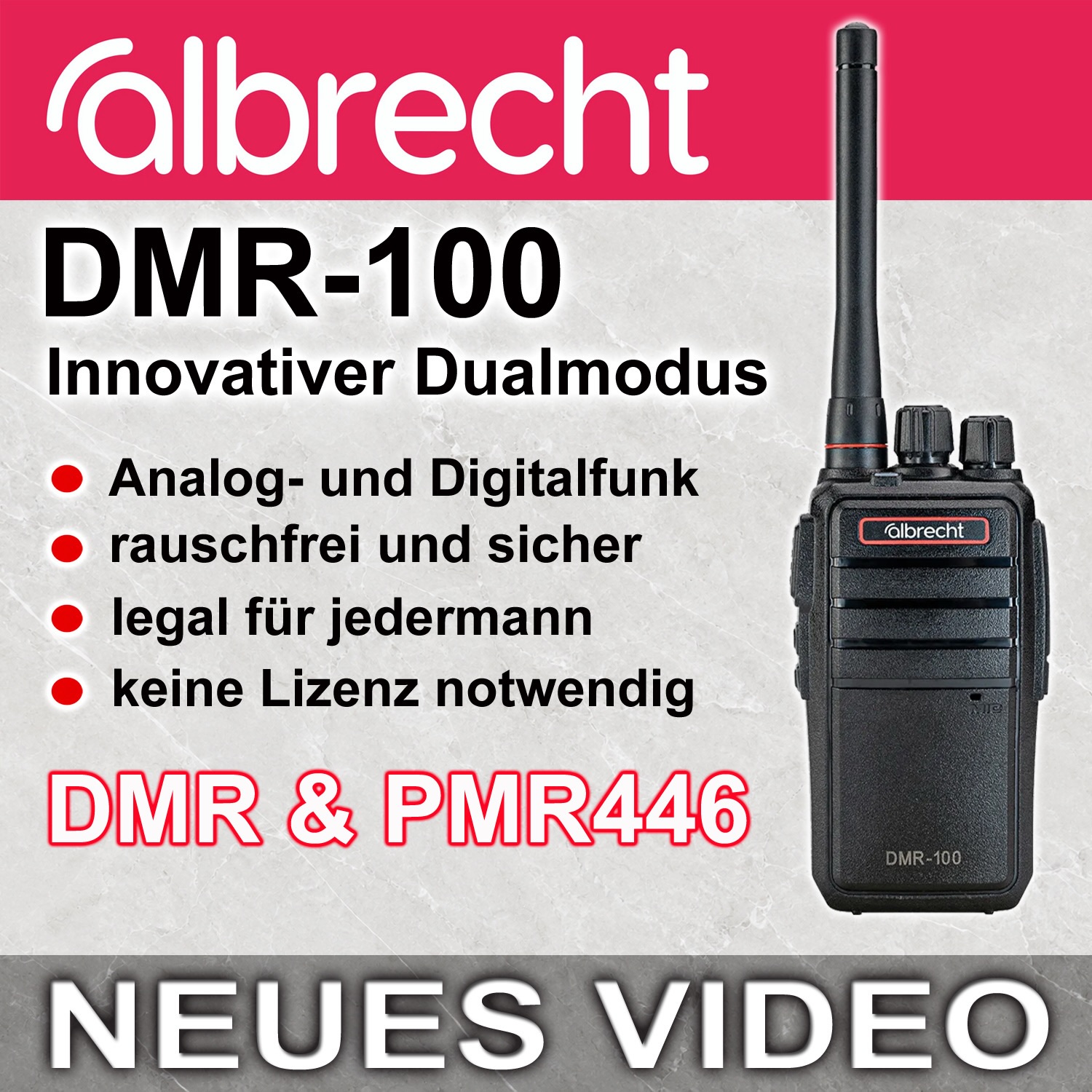 NEU: Albrecht DMR-100 Handfunkgerät. Digital und Analogfunk auf PMR446. Ich habe es getestet! Viel Spaß mit meinem Video: https://youtu.be/5N9Zzs5O658  #albrecht #dmr100 #pmr446 #cbfunk #hamradio