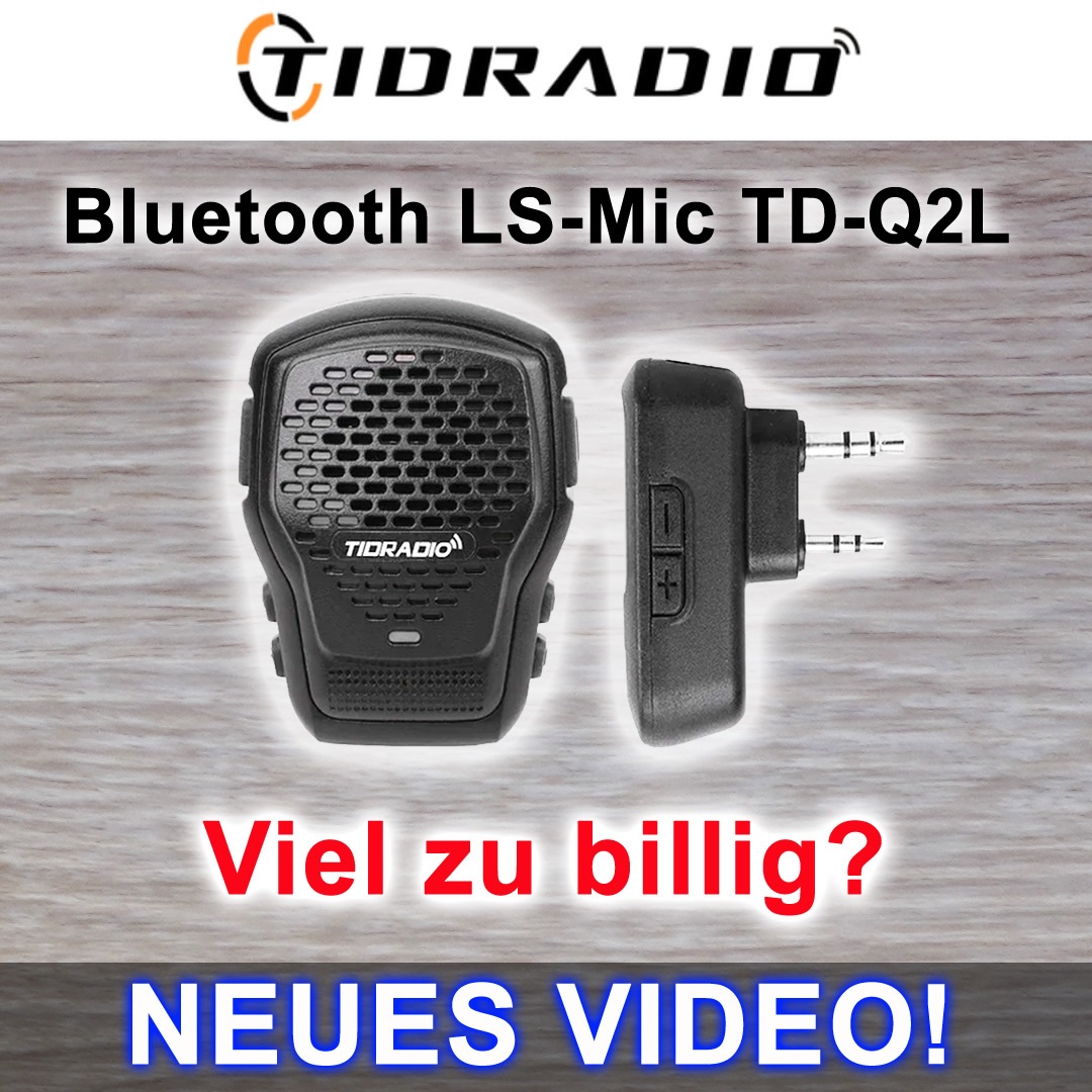 Neues Video: Tidradio TD-Q2L Bluetooth Mic & BL-2 Bluetooth Adapter im Test. (WERBUNG) Link: https://youtu.be/xTak1_Rcbw8  #tidradio #afu #hamradio #cbfunk #blackout