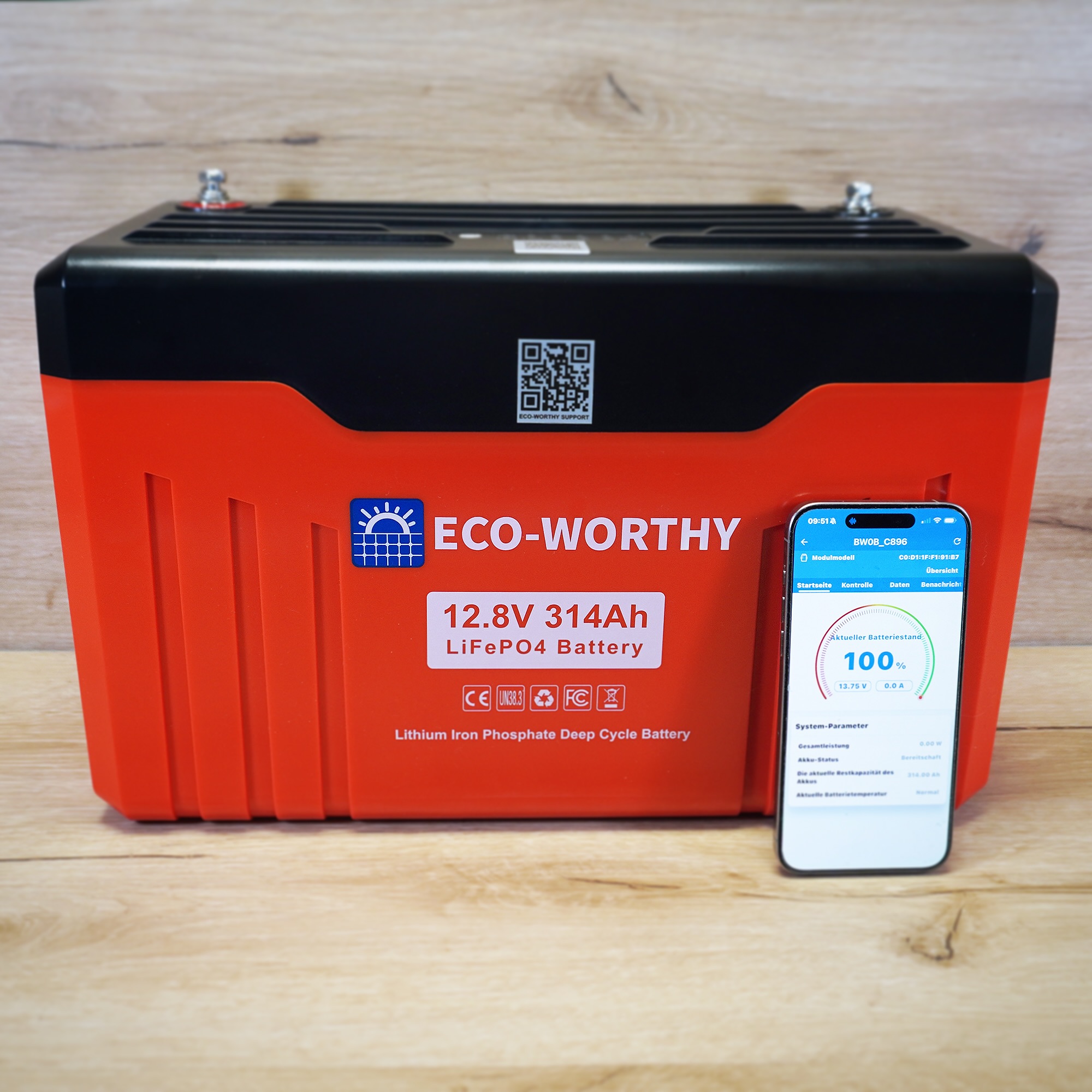 Meine neue LiFePO4 Batterie für den Shack und für in den Kofferraum. Eco-Worthy 12,8 V 314 Ah mit Bluetooth und brandhemmenden Gehäuse. #afu #hamradio #amateurfunk #CBFunk