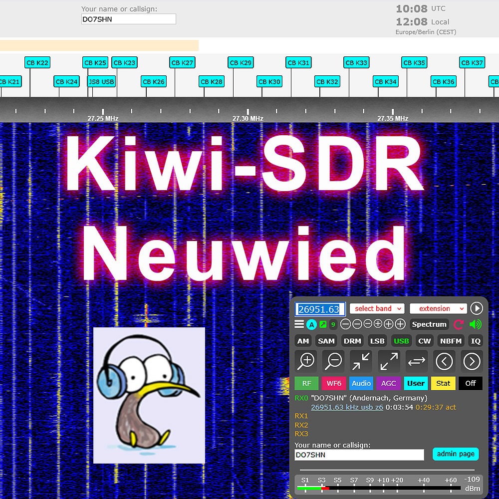 Für die ehemaligen Freunde des Web-SDR-Neuwied: Testweise habe ich meinen kleinen 2. Web-SDR wieder online, um Antennen und Geräte unterwegs zu testen. Wer mal reinhören möchte, erreichbar über meine Webseite www.do7shn.de  Wenn online, dann online. Garantie gibt es hier nicht. #websdr #kiwi #cbfunk #hamradio