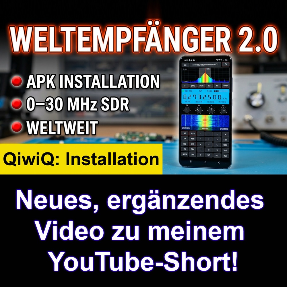 QiwiQ 2.05 - Weltempfänger für die Hosentasche! Neues Video über die Installation von QiwiQ auf meinem Android Smartphone: https://youtu.be/sqhM2vs6sJg  #qiwiq #amateurfunk #cbfunk #blackout #outdoor